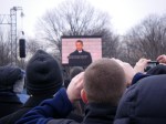 Barack Obama, speaking to the crowd at the Memorial (via jumbotron)