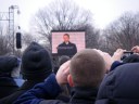 Barack Obama, speaking to the crowd at the Memorial (via jumbotron)