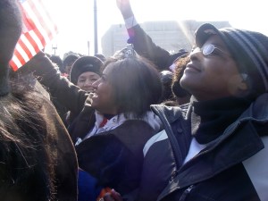 Happiness as he's sworn in