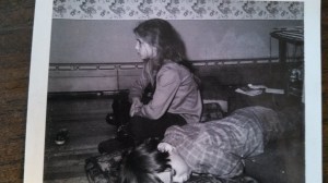 me, at my father's house in Barre, Massachusetts for the weekend, watching TV late at night, with brother Andrew asleep,