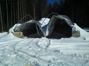 Salt Shed, Collapsed Feb 2015.